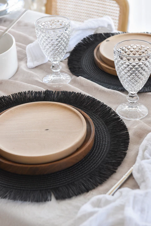 Individual Sandira negro Set x 6 - comprar online