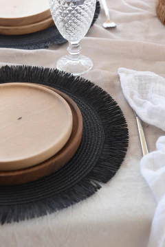 Individual Sandira negro Set x 6 en internet