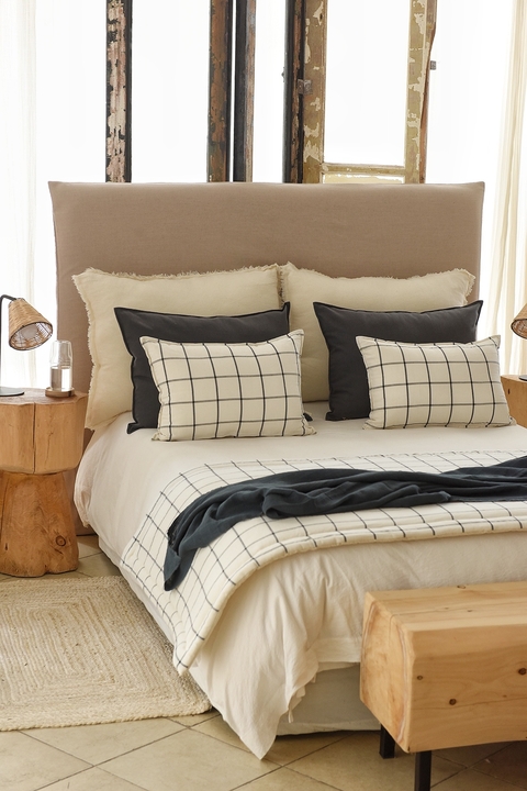 Respaldo de cama con funda en Lino - comprar online