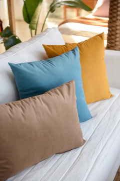 Almohadón terciopelo gamuza - El Mercado, muebles y objetos