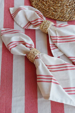 Servilletas Ruiz raya rojo Set x 4