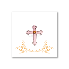 Santitos Cuadrados Cruz Ramita Rosada - tienda online