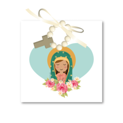 Santitos Cuadrados Virgen de Guadalupe Corazón Celeste