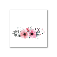 Santitos Cuadrados Flores Rosadas con Gris - tienda online