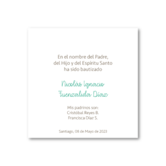 Santitos Cuadrados Bautizo Paloma - tienda online