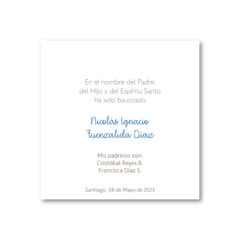 Santitos Cuadrados Bautizo León - Estela Kids