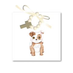 Santitos Cuadrados Bautizo Perro Acuarela - tienda online