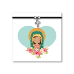 Santitos Cuadrados Virgen de Guadalupe Corazón Celeste - comprar online