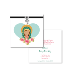 Santitos Cuadrados Virgen de Guadalupe Corazón Celeste - comprar online