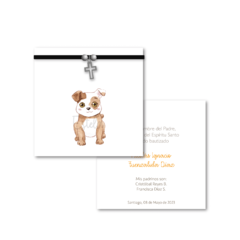 Santitos Cuadrados Bautizo Perro Acuarela - comprar online