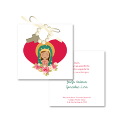 Santitos Cuadrados Virgen de Guadalupe Corazón Rojo