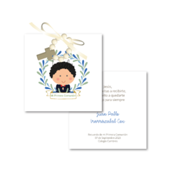 Santitos Cuadrados Comunion Niño Corona