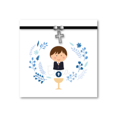 Santitos Cuadrados Comunion Niño y Caliz - tienda online