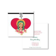 Santitos Cuadrados Virgen de Guadalupe Corazón Rojo - comprar online