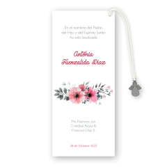 Marcadores de libro Flores Rosadas con Gris
