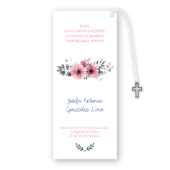 Marcadores de libro Flores Rosadas con Gris - comprar online