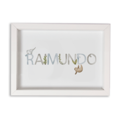 Cuadro Nombre Acuarela Animales Niño - tienda online