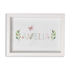 Cuadro Nombre Acuarela Flores - comprar online