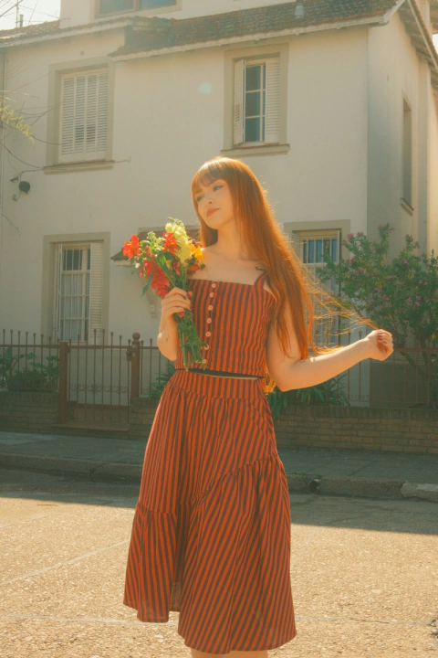 Falda Merlina Bordo y ladrillo - comprar online