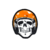Bordado Caveira Capacete Laranja - comprar online