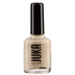 Esmalte tradicional "99 VANILLA SKY" de Juka, en un frasco de vidrio con tapa negra.