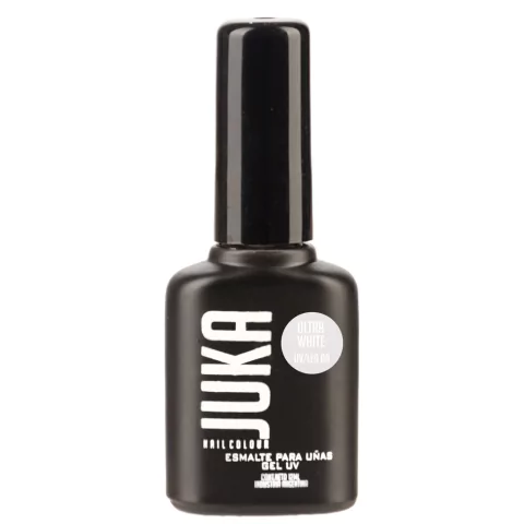 Esmalte de uñas semipermanente, de nombre 00 Ultra White, de la marca Juka, color Blanco puro.