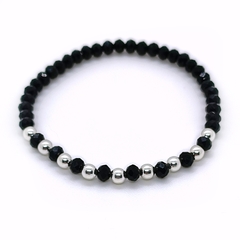 Pulsera Pecas > Cristal #4 c/Cuentas De Plata #4