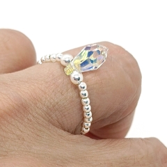 Anillo De Plata #2 + Gota Cristal