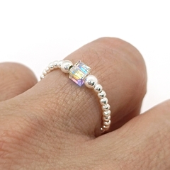 Anillo De Plata #2 + Cubo Cristal