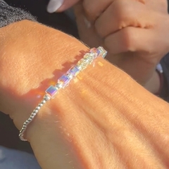 Pulsera Pecas > Plata #2 + Cristales Cubo - comprar online