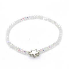 Pulsera De Cristal #3 Boreal + Estrella Plata