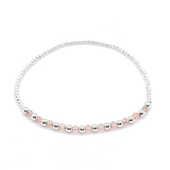 Pulsera Pecas > Plata#2/#3 + Cristal #3 Salmón