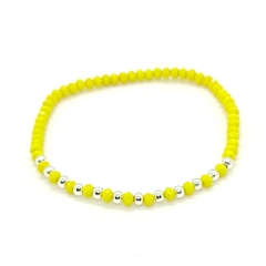 Pulsera Pecas > Cristal #3 Amarillo + Plata #3