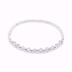 Pulsera Pecas > Plata #3 + Cristal #4 Lavanda