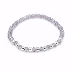 Pulsera Pecas > Cristal #4 Lavanda + Plata #4