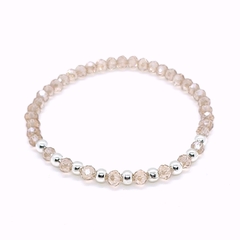 Pulsera Pecas > Cristal #4 Champagne + Plata #4