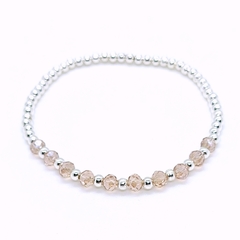 Pulsera Pecas > Plata #3 + Cristal #4 Champagne