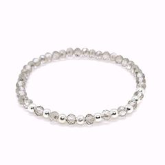 Pulsera Pecas > Cristal #4 Grisón + Plata #4