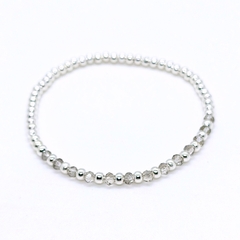 Pulsera Pecas > Plata #3 + Cristal #3 Grisón