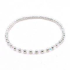 Pulsera Pecas > Plata #3 + Cristal #3 Boreal