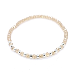 Pulsera Pecas > Cristal #3 Champagne + Plata #3