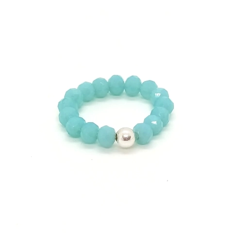 Anillo De Cristal #4 Azul Capri