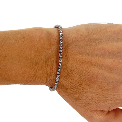 Pulsera Cristal #2 Plateado Oscuro | AMALO - comprar online