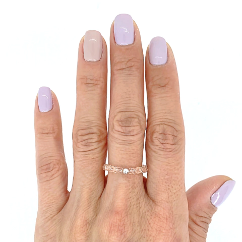 Anillo De Cristal #2 Rosa Salmón Transparente | AMALO - comprar online