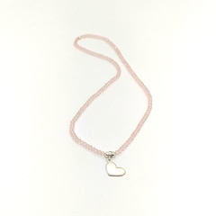 Collar Corto Mono > Cristal #3 Salmón C/Dije Amor - comprar online