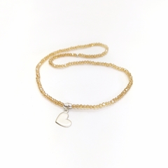 Collar Corto Mono > Cristal #3 Champagne C/Dije Amor - comprar online
