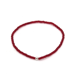 Pulsera Mostacilla Checa Roja - comprar online