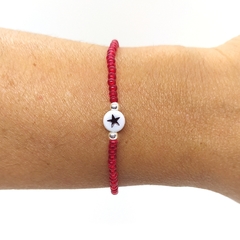 Pulsera Estella > Mostacilla Checa Roja + Estrella Negra - comprar online