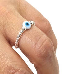 Anillo De Plata #2 + Ojo Turco Celeste - comprar online