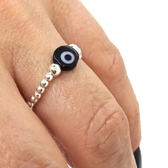 Anillo De Plata #2 + Ojo Turco Negro - comprar online